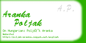 aranka poljak business card